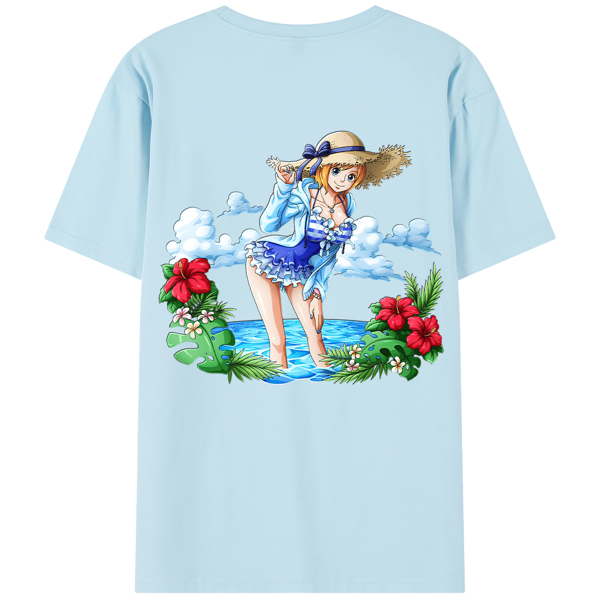 ワンピース ナミ ONE PIECE Nami 綿100％半袖Tシャツ（背面プリント）